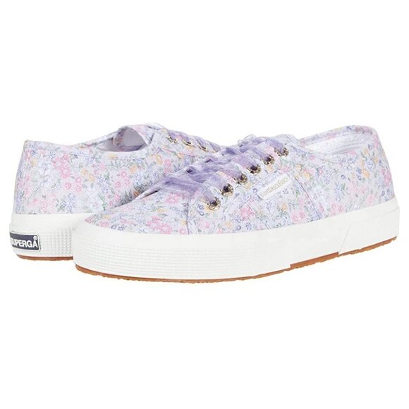 💕LOVESHACKFANCY x SUPERGA💕 Classic Sneaker ~ Lavender Blooms Floral US 7.5 NWT - Picture 6 of 16